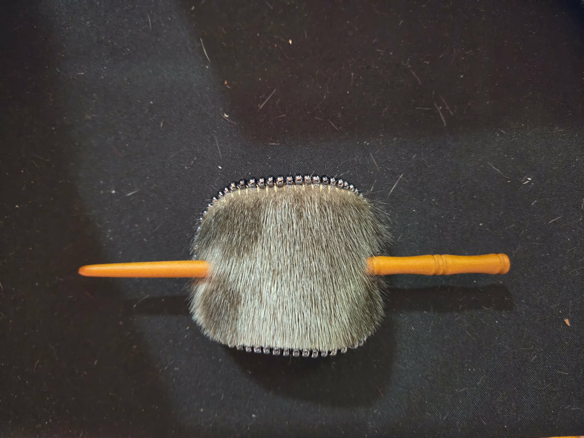 Beaded sealskin hair accessory