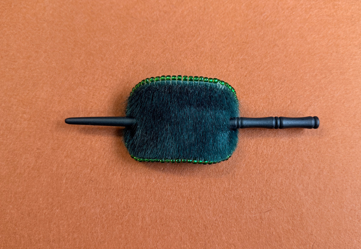 Hair Barrette - Forest Green