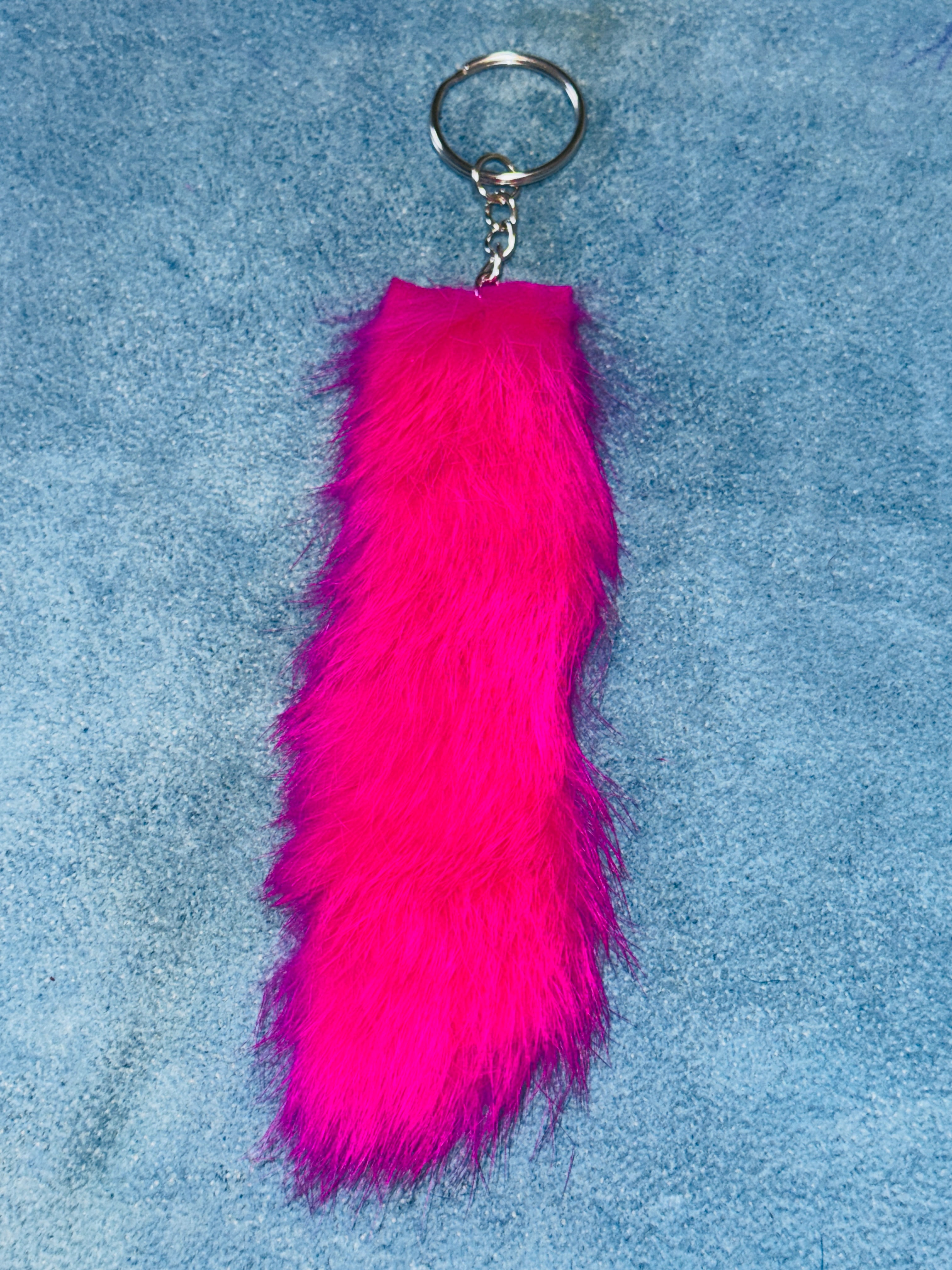 Rabbit Fur “Wormie” Keychain